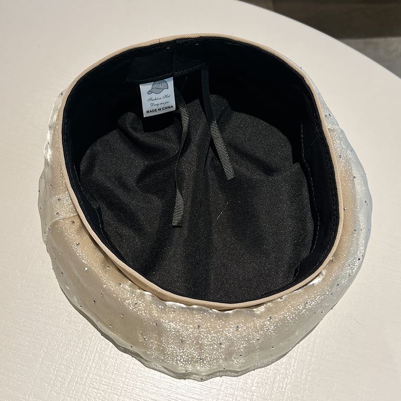 Mesh Rhinestone Beret