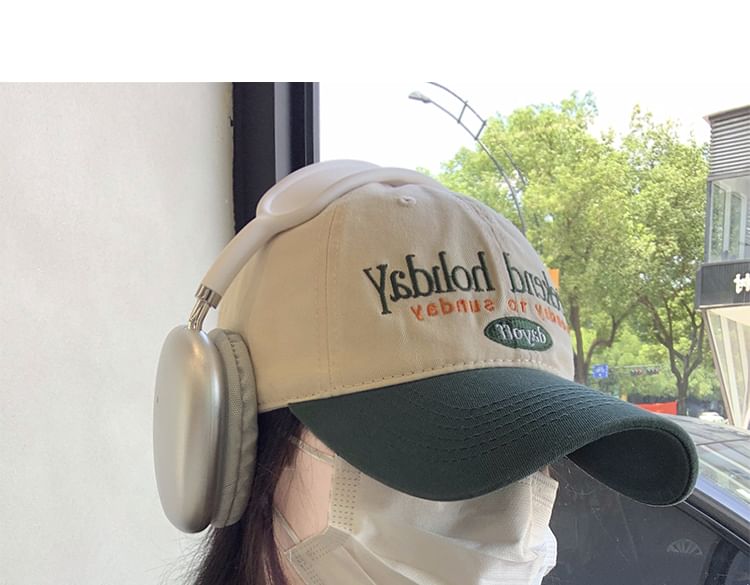 Tone Cap Two Lettering Embroidered Baseball