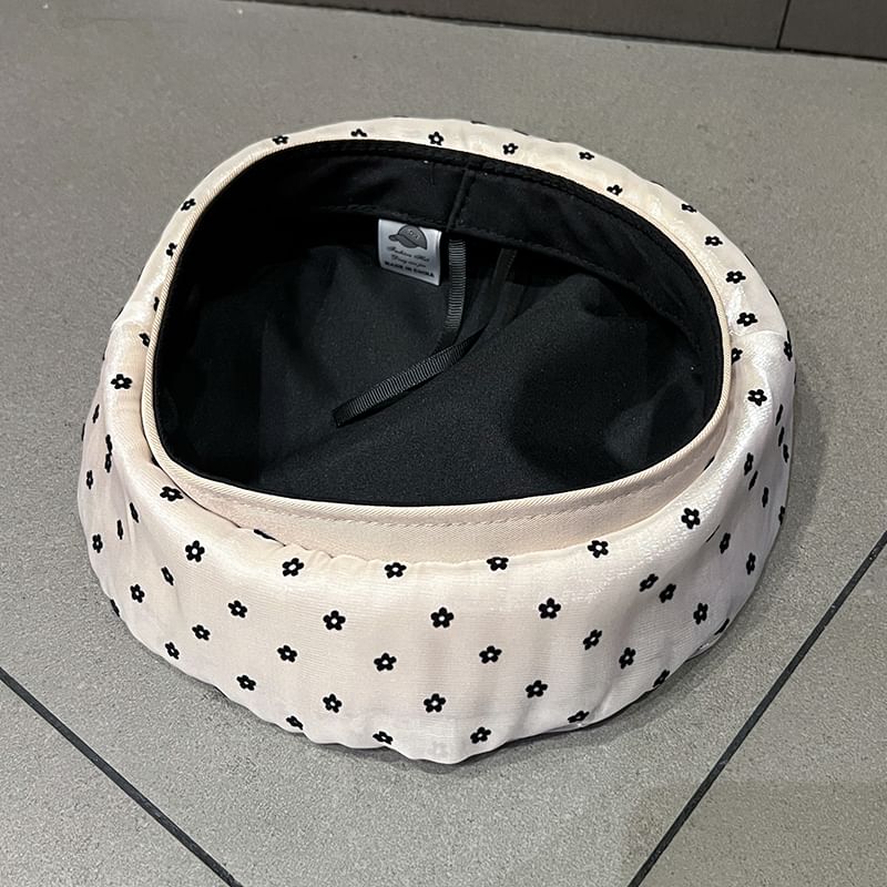 Beret Floral Print Mesh
