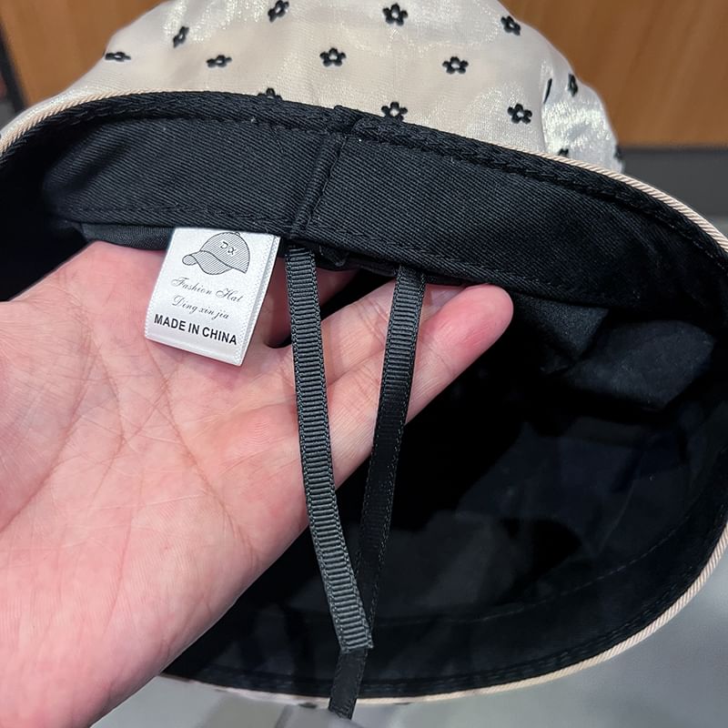 Beret Floral Print Mesh