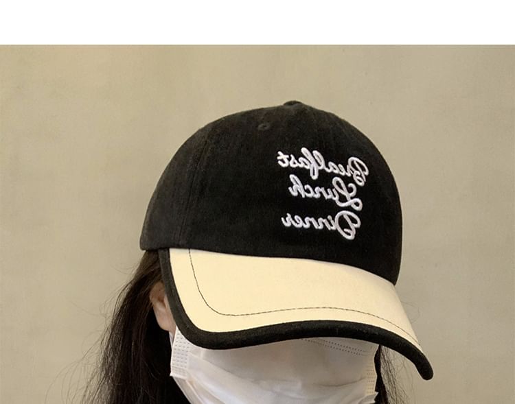 Cap Tone Lettering Two Embroidered Baseball