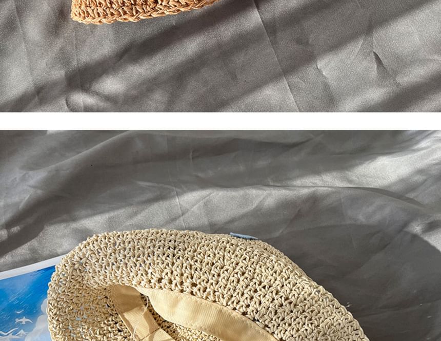 Hat Accent Straw Floral Bucket