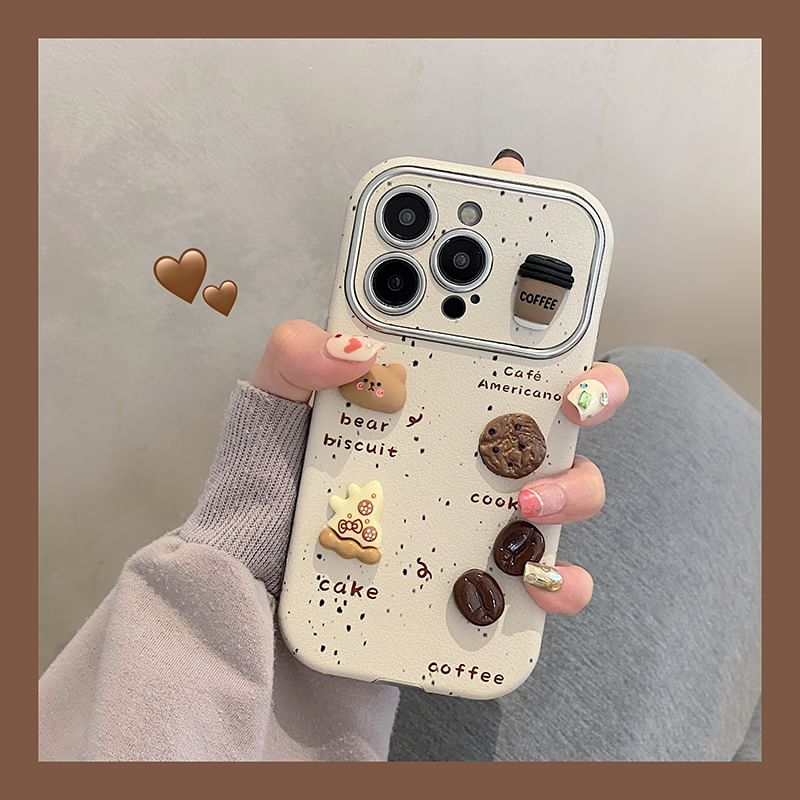 Case Phone Bear Coffee