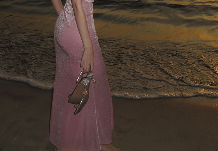 Maxi Mermaid Dress Plain Spaghetti Strap