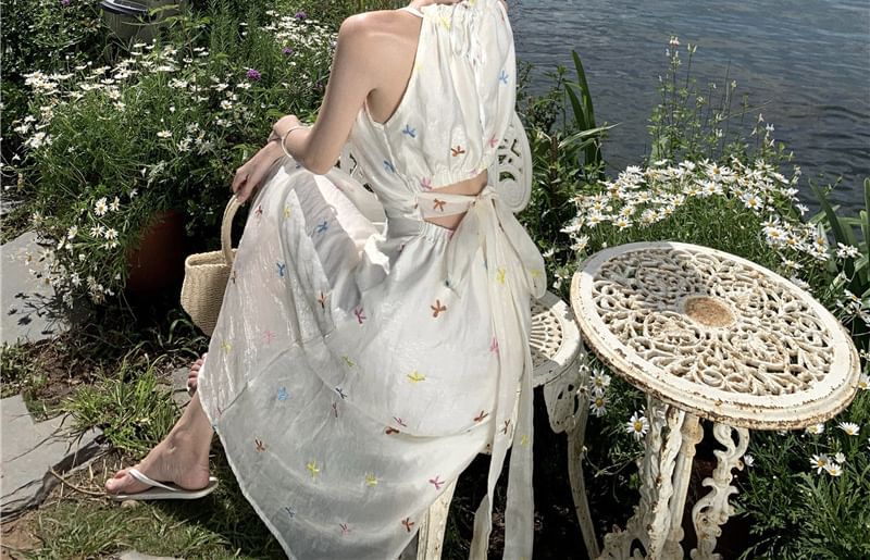 Dress Sleeveless Star Midi A-Line Pattern