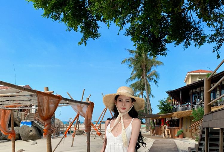 Maxi Plain V-Neck Dress A-Line Sleeveless