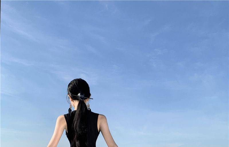 Crewneck A-Line Tone Sleeveless Maxi Dress Two