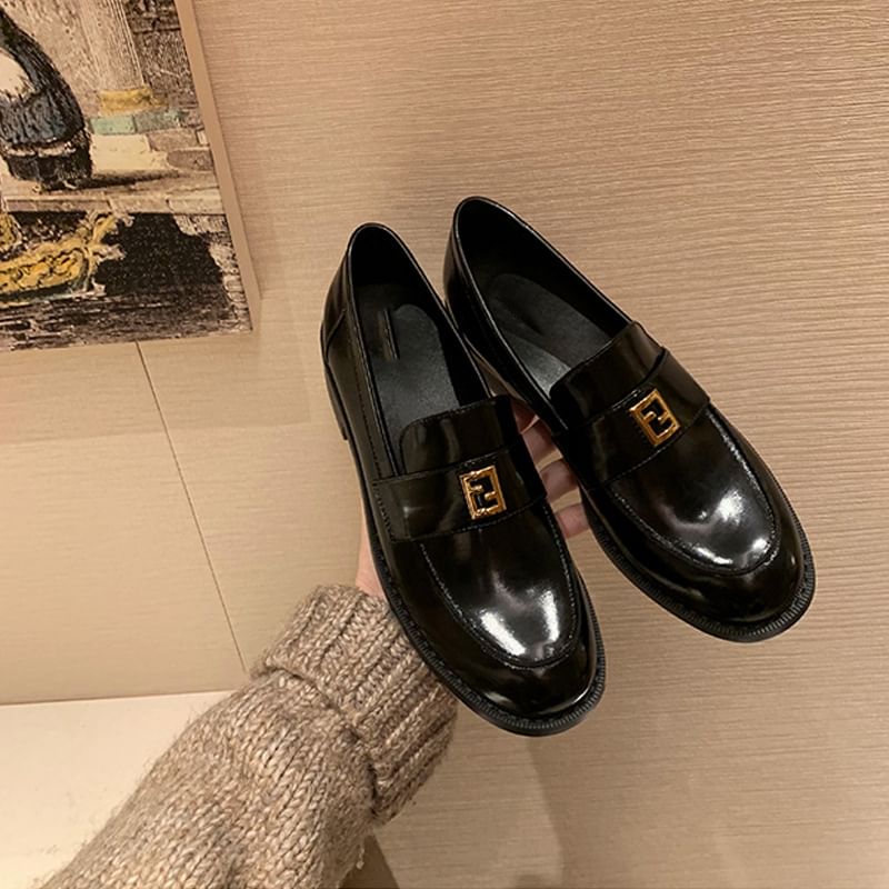 Loafers Buckled Leather Faux