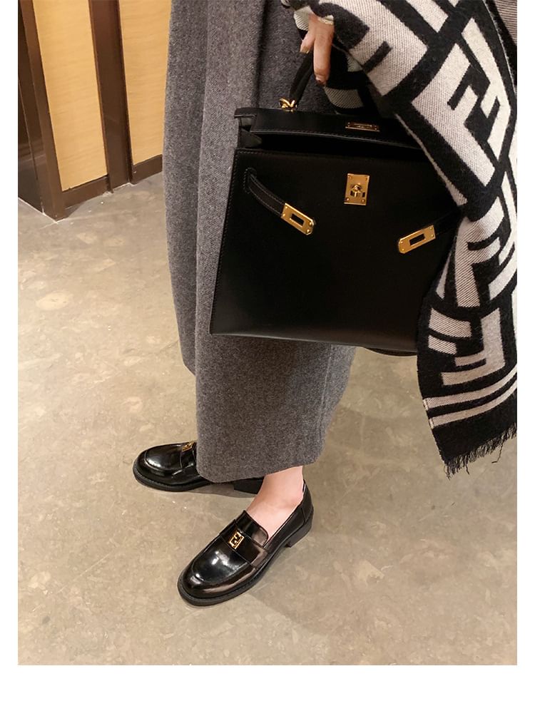 Loafers Buckled Leather Faux