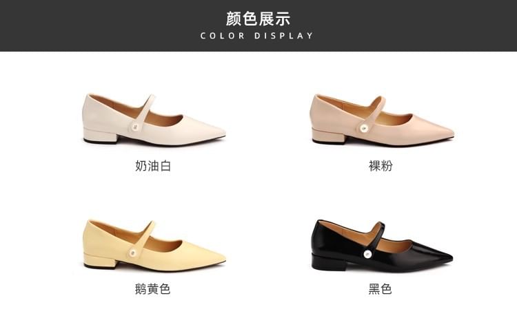 Heel Mary Pointy Jane Low Pumps