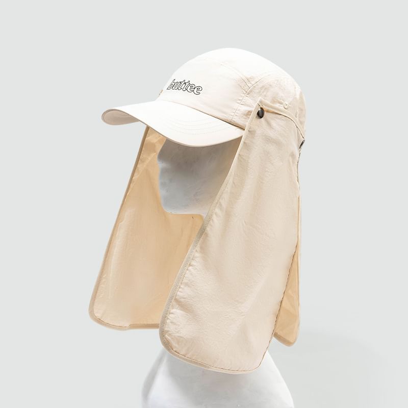 Flap Lettering Protection Sun Embroidered Neck with Cap Baseball
