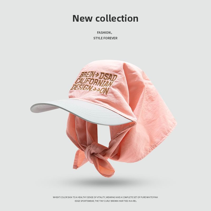 with Brim Scarf Embroidered Lettering Head