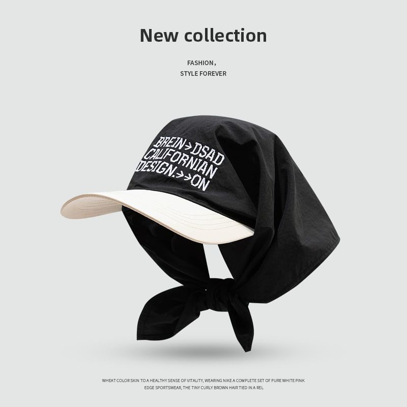 with Brim Scarf Embroidered Lettering Head