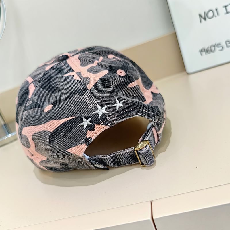 Cap Embroidered Lettering Baseball Distressed