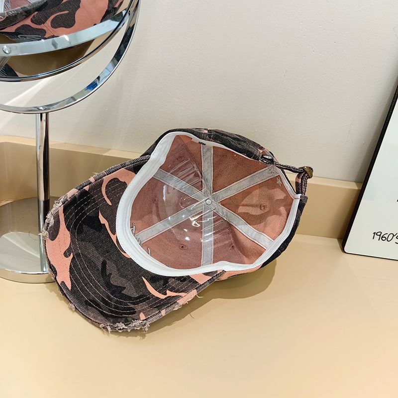 Cap Embroidered Lettering Baseball Distressed