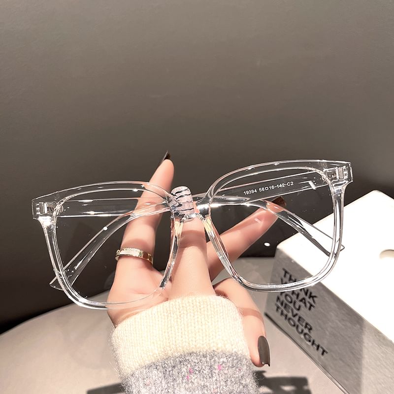 Glasses Light Blue Frame Blocking Square