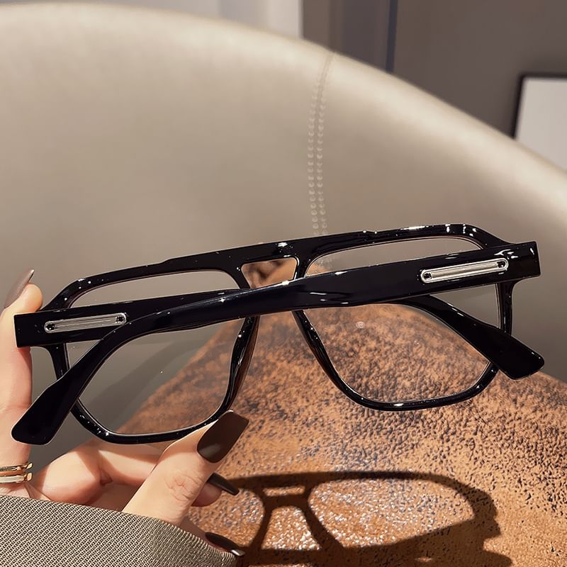 Blue Frame Blocking Square Glasses Light