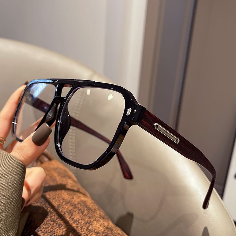 Blue Frame Blocking Square Glasses Light