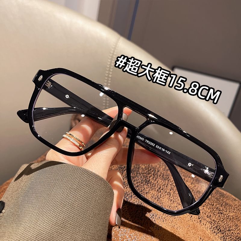 Blue Frame Blocking Square Glasses Light