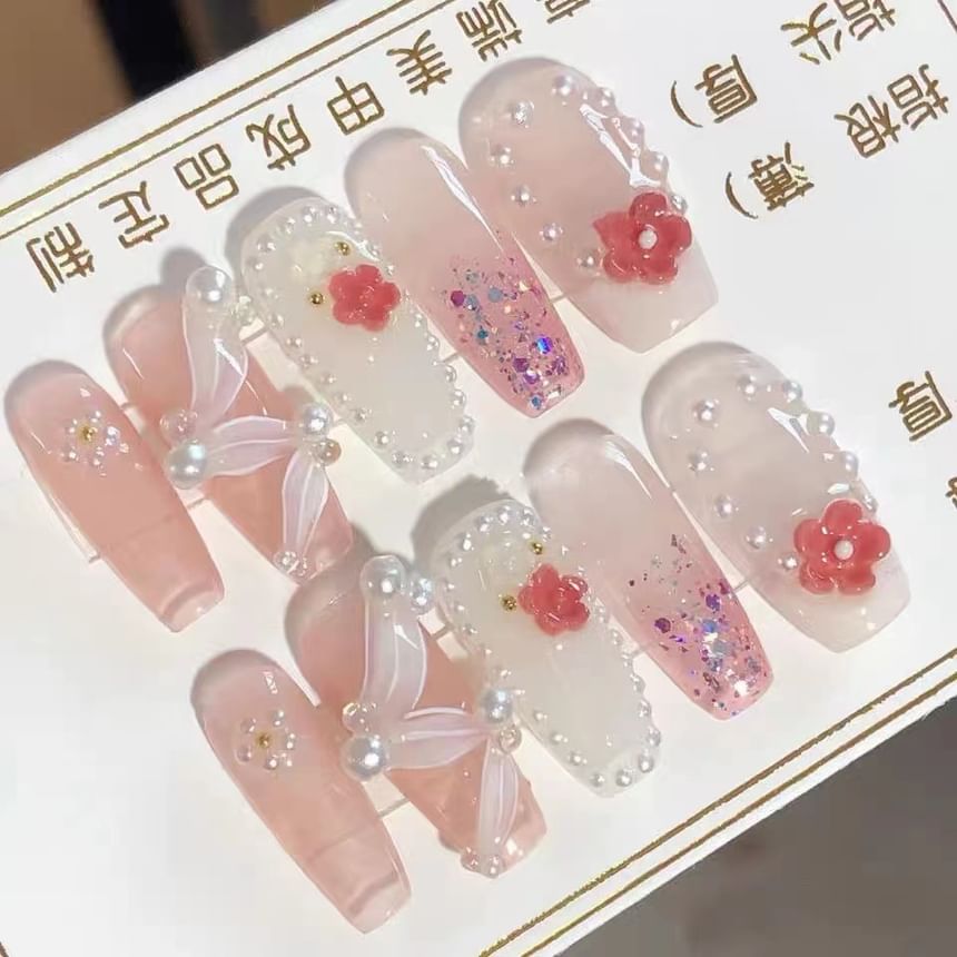Faux Pearl Press On Nails