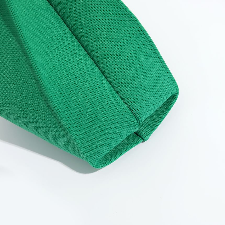 Knit Tote Bag Applique Lettering