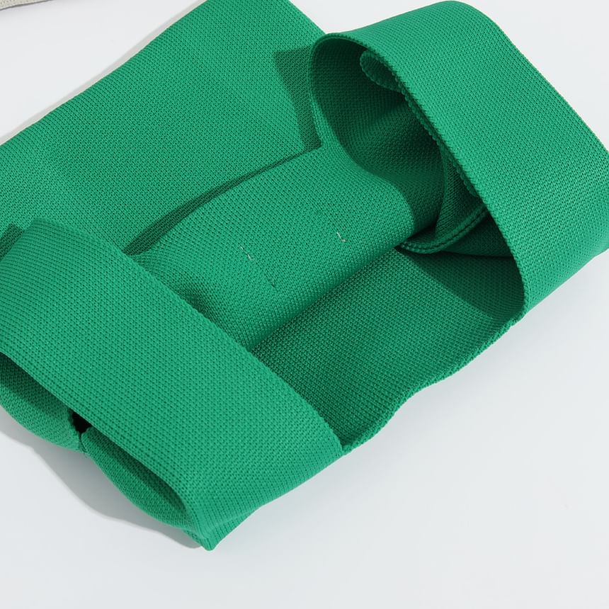 Knit Tote Bag Applique Lettering