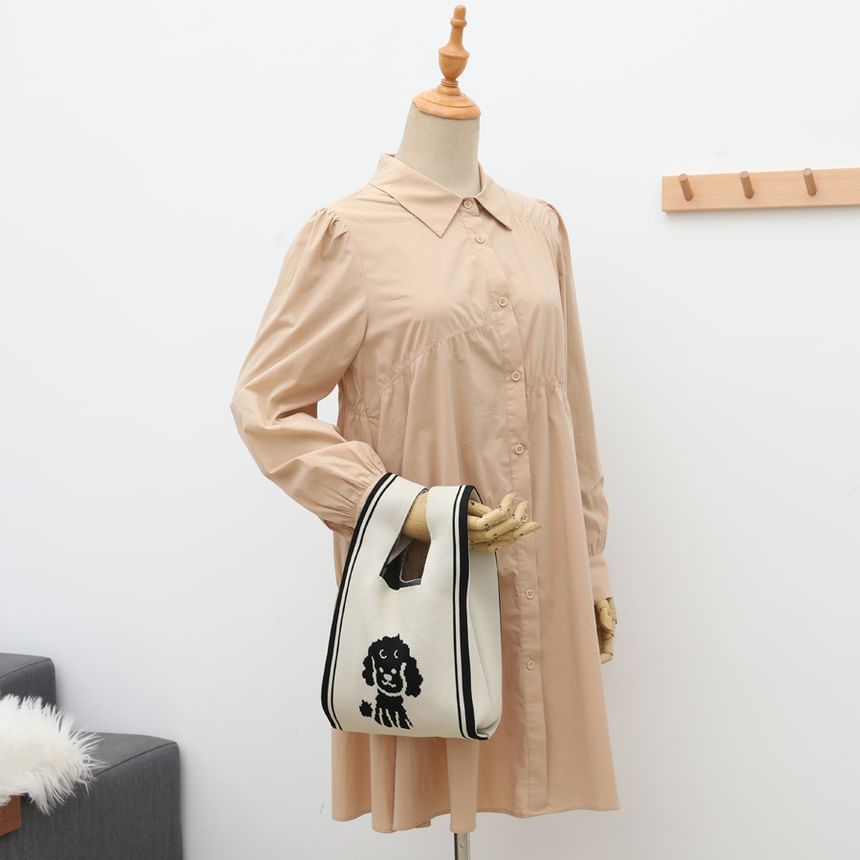 Tote Dog Bag Knit Jacquard