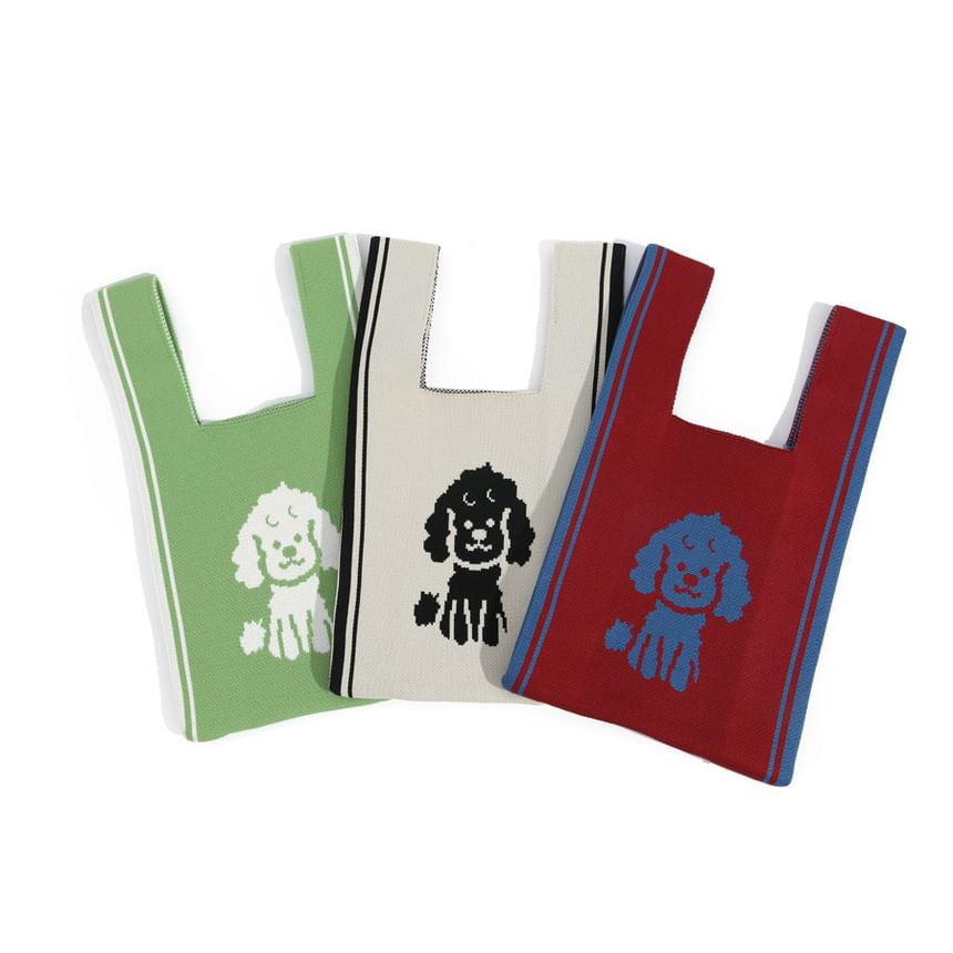 Tote Dog Bag Knit Jacquard