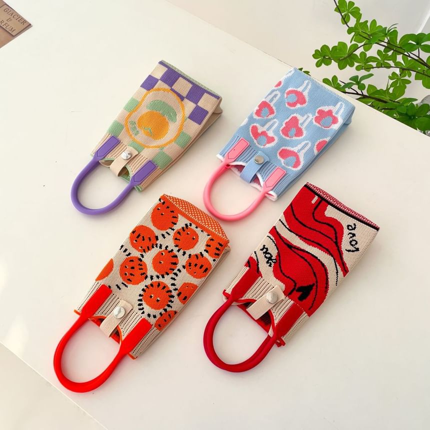 Handle Crossbody Top Bag Knit