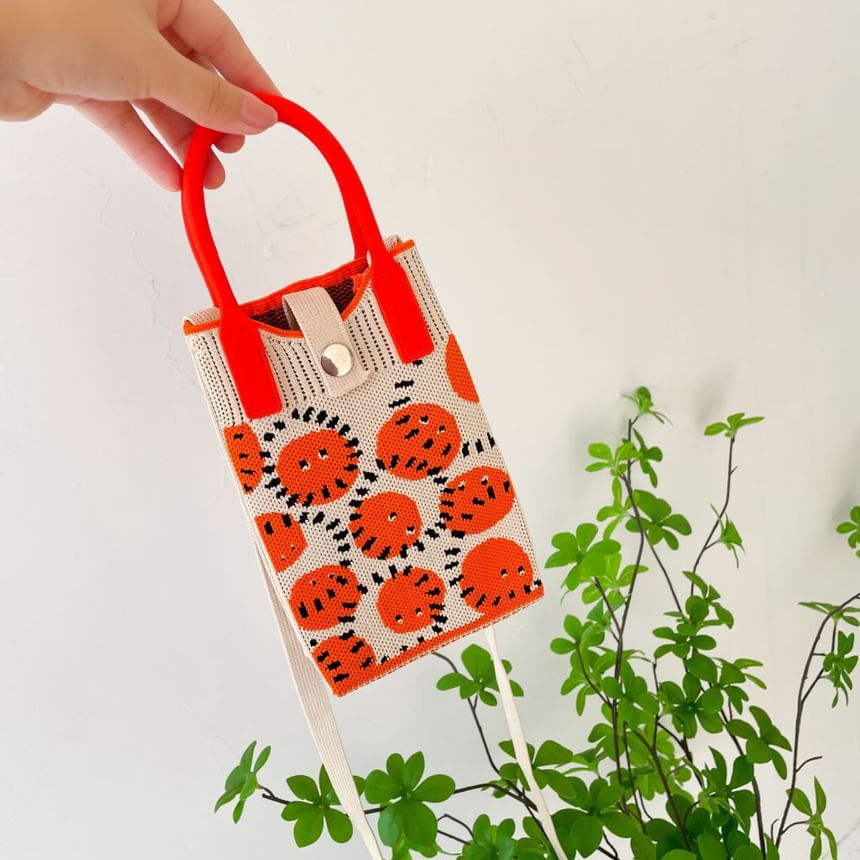 Handle Crossbody Top Bag Knit