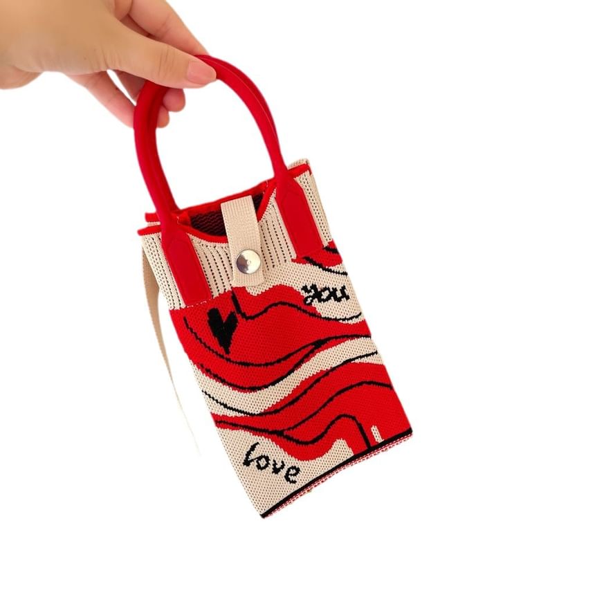 Handle Crossbody Top Bag Knit