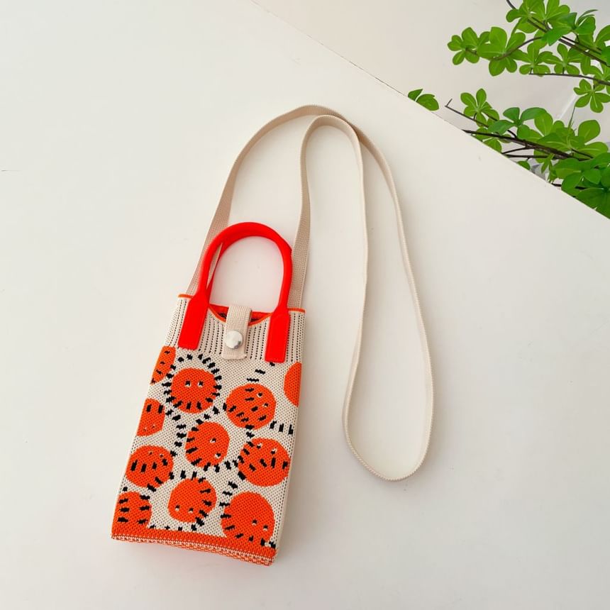 Handle Crossbody Top Bag Knit