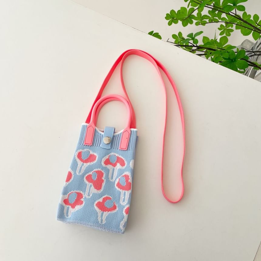 Handle Crossbody Top Bag Knit