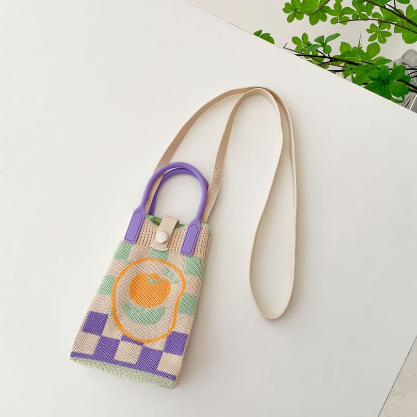 Handle Crossbody Top Bag Knit