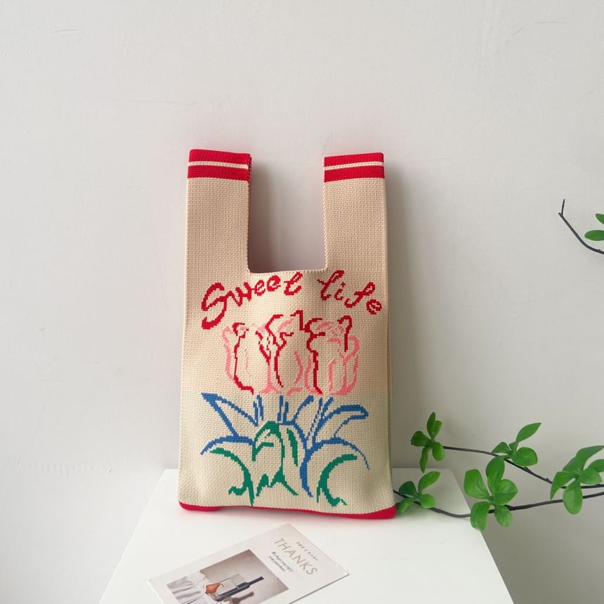 Patterned Bag Tote Knit