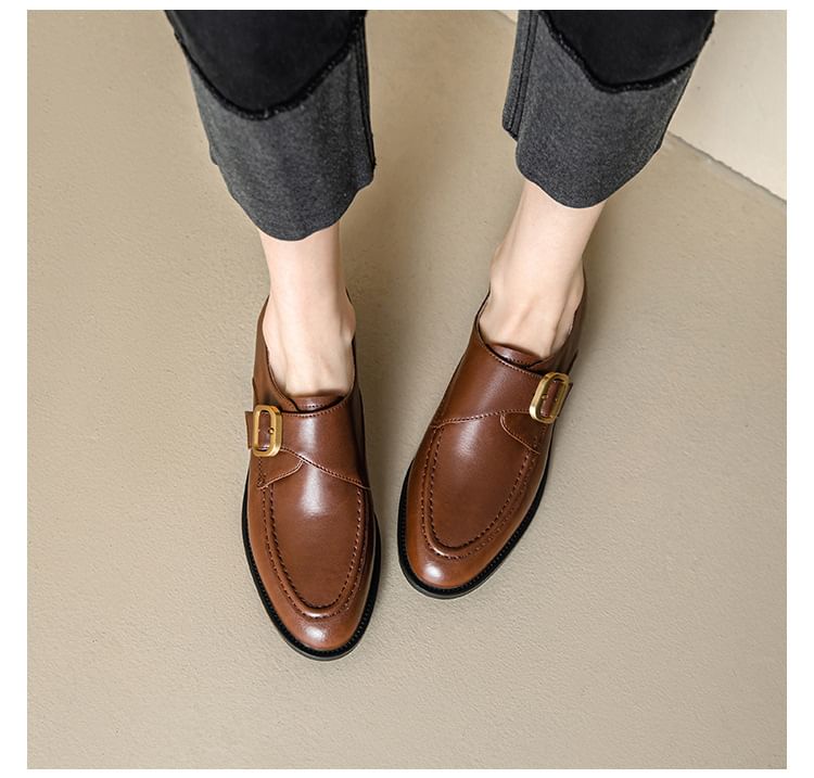 Monk Strap Leather Shoes Faux