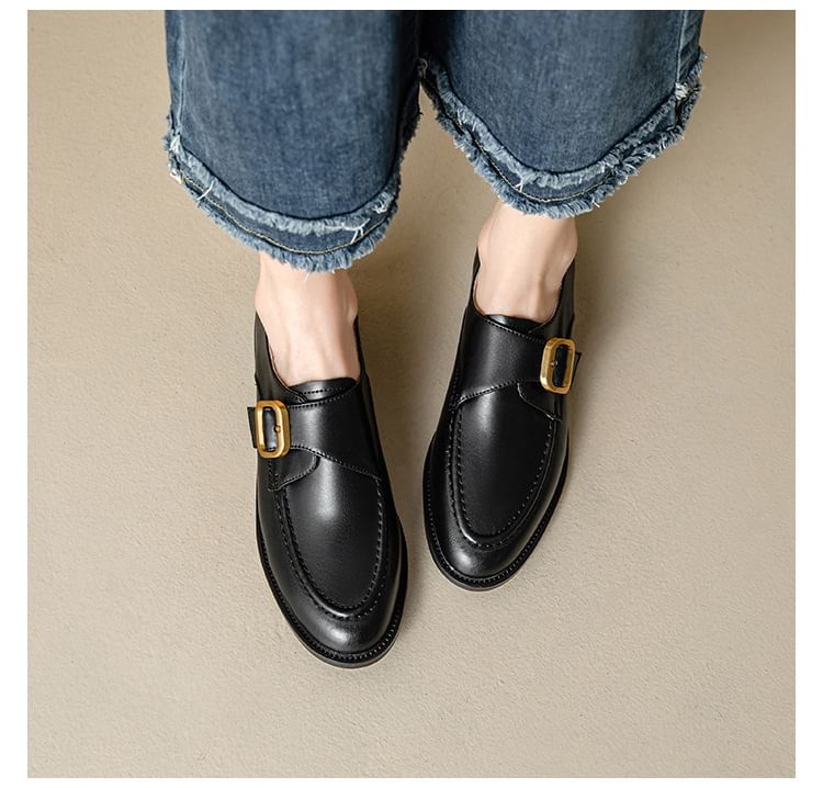 Monk Strap Leather Shoes Faux