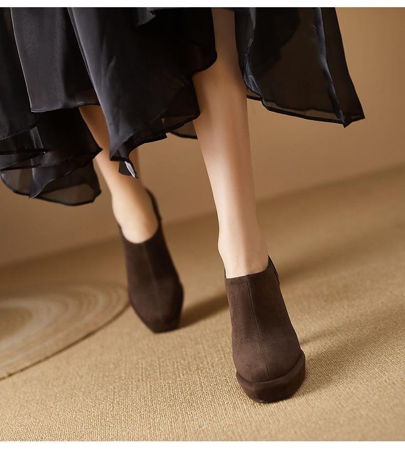 Boots Heel Chunky Ankle