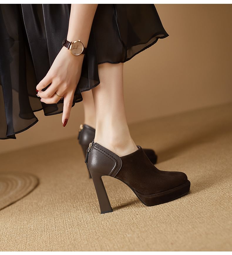 Boots Heel Chunky Ankle