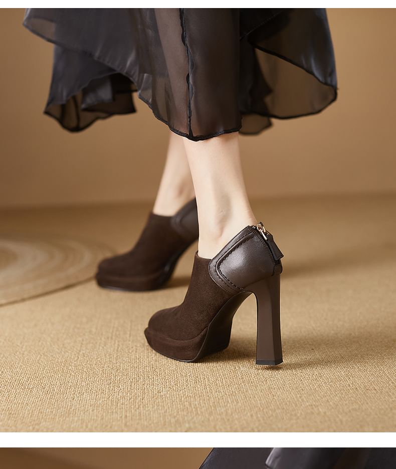 Boots Heel Chunky Ankle