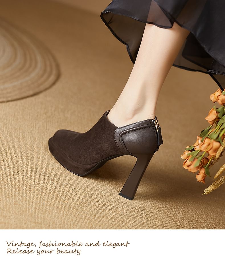 Boots Heel Chunky Ankle