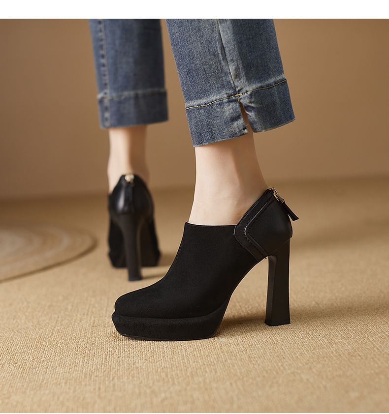 Boots Heel Chunky Ankle