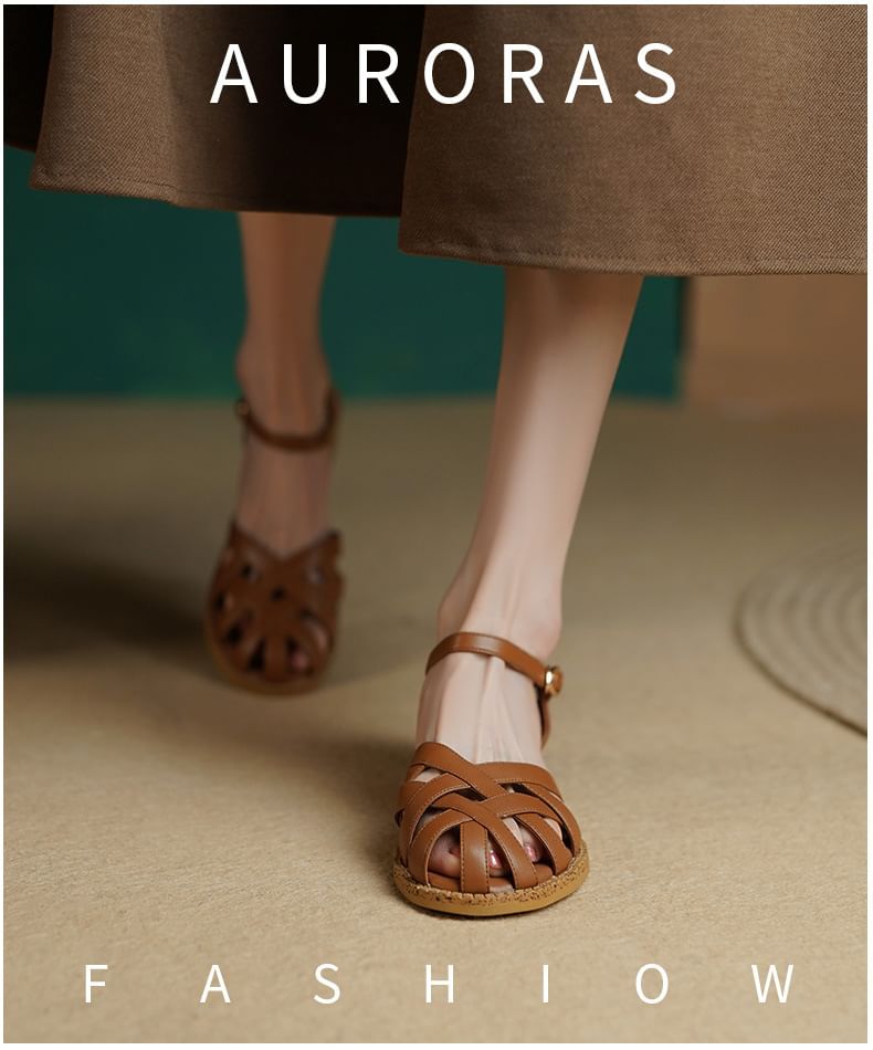 Cutout Sandals Heel Low