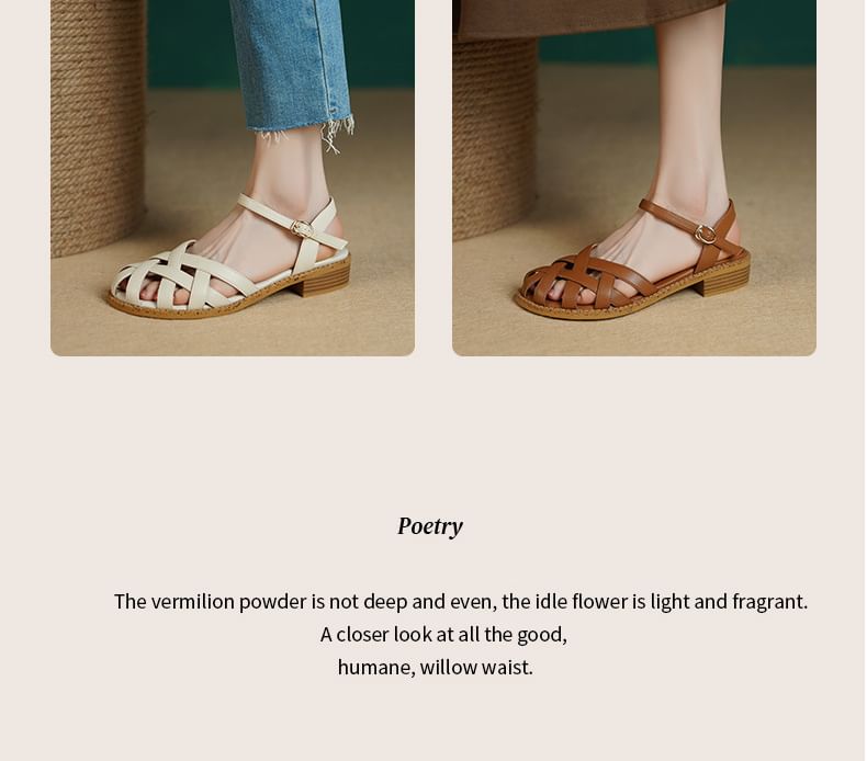 Cutout Sandals Heel Low