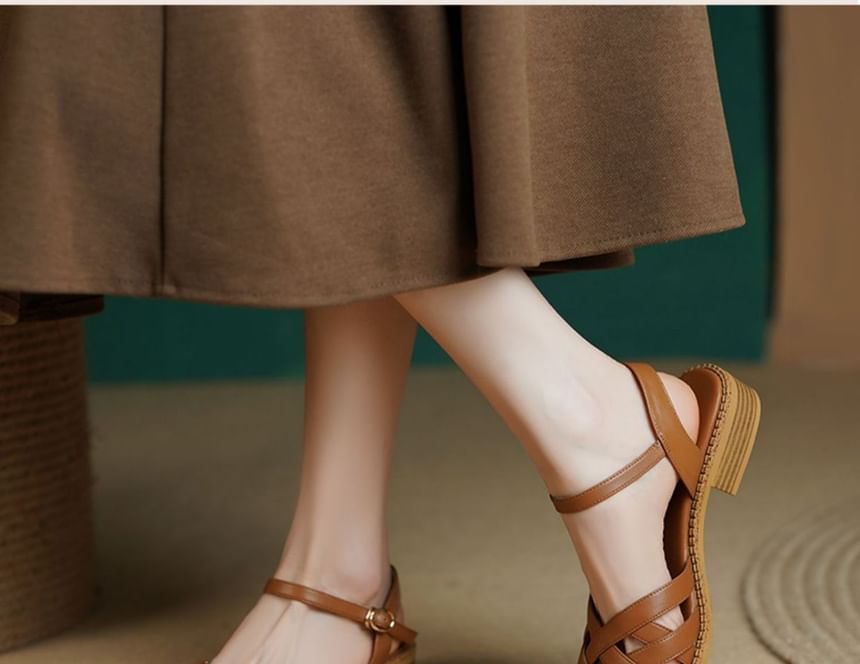 Cutout Sandals Heel Low