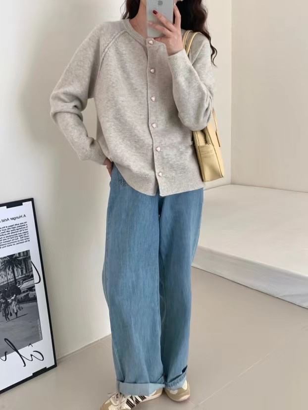 Button-Up Cardigan Plain