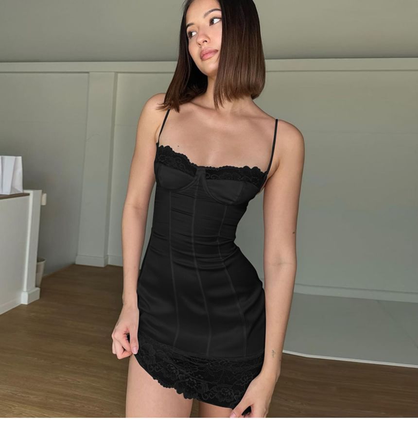 Dress Spaghetti Mini Strap Lace