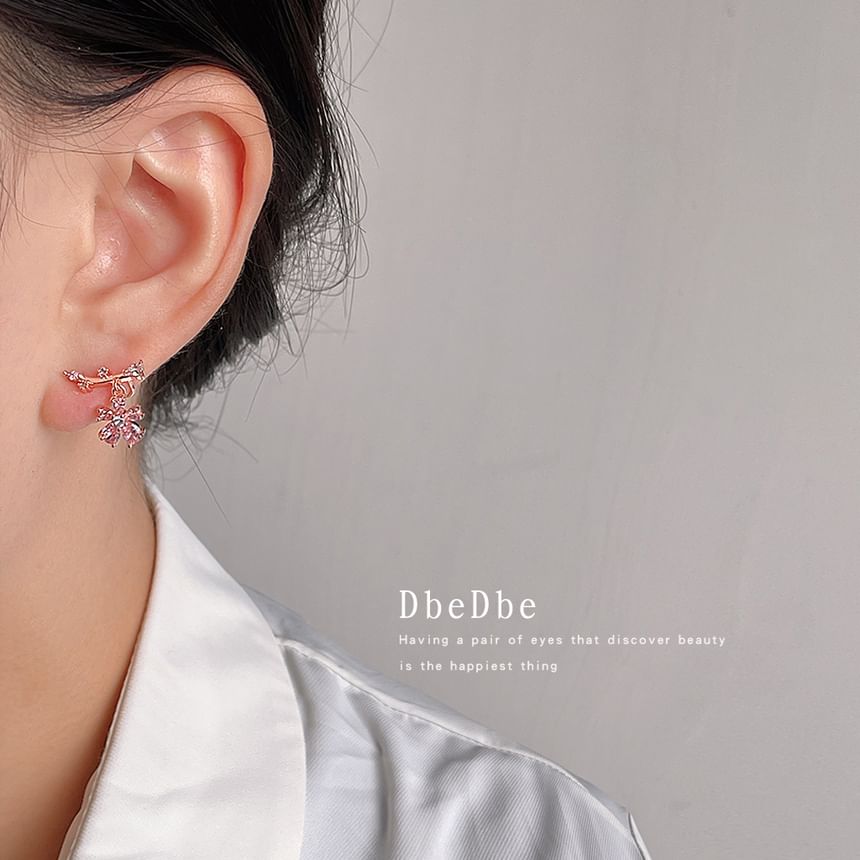 Cuff Alloy Ear Floral Rhinestone