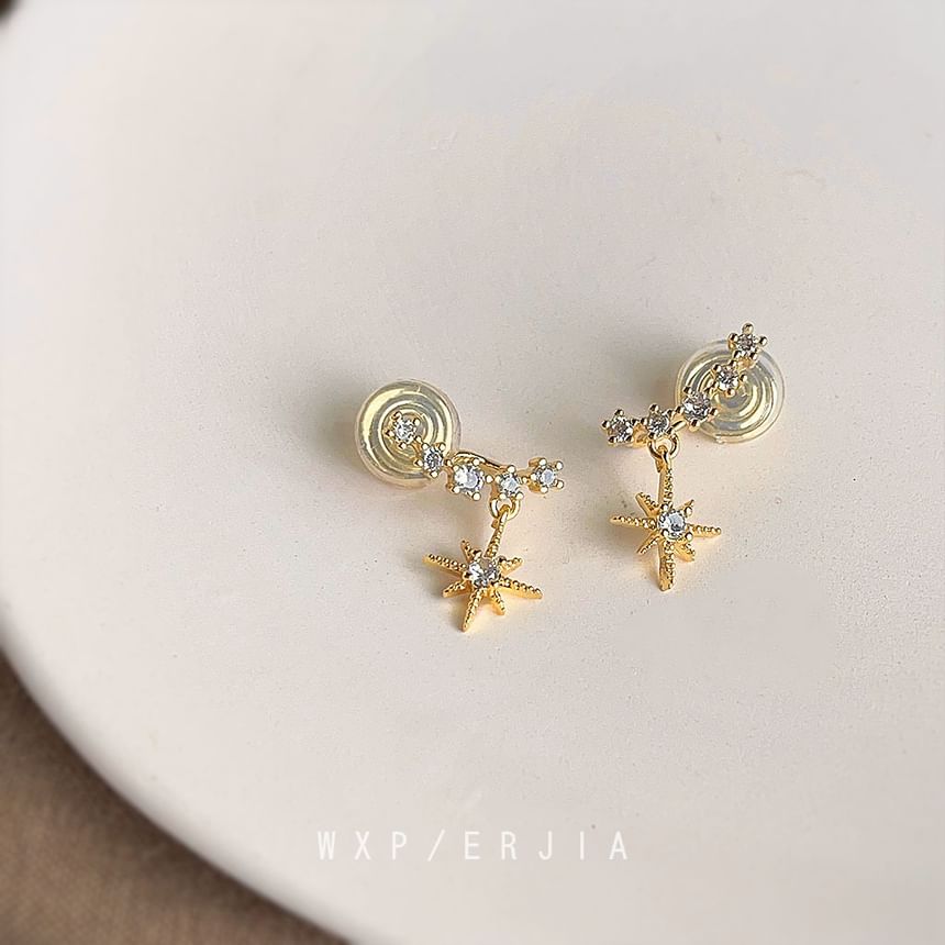 Earring Alloy Drop Cuff Rhinestone Star