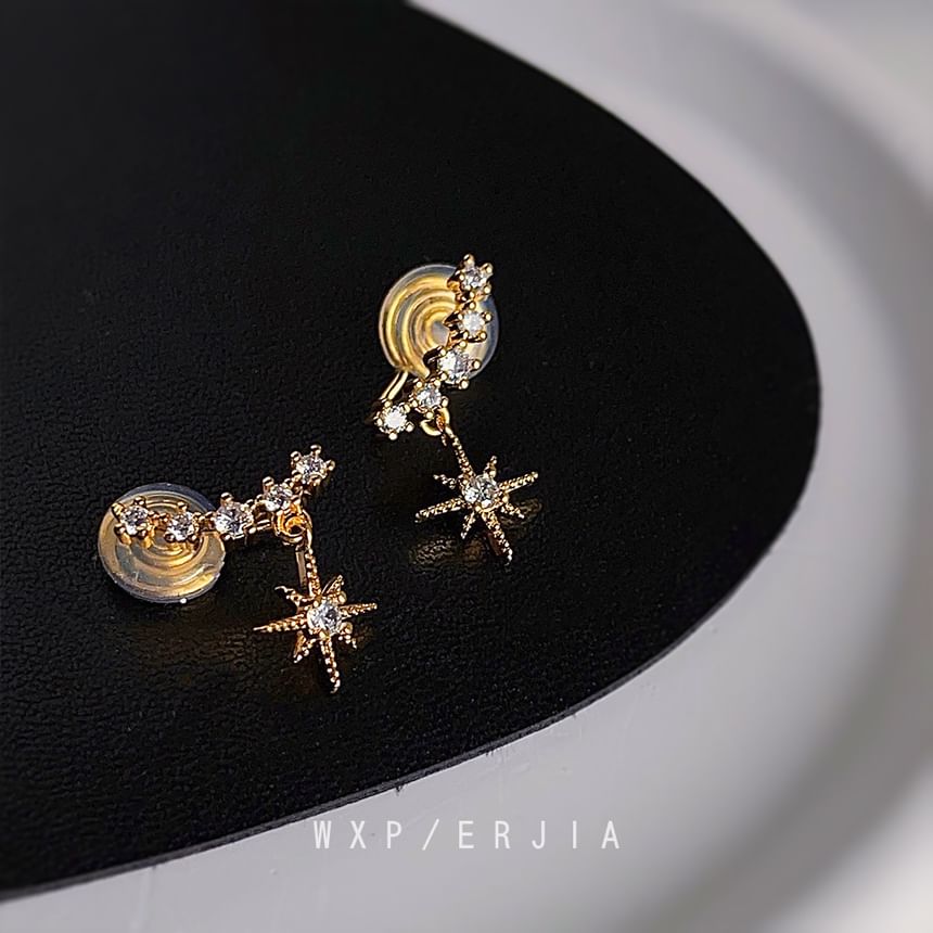 Earring Alloy Drop Cuff Rhinestone Star